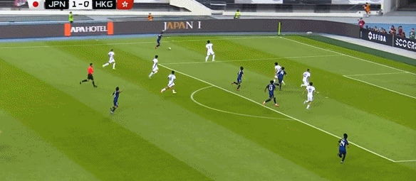 东亚杯半场：杰梅恩·良大四喜、相马勇纪助攻戴帽，日本5-0中国香港